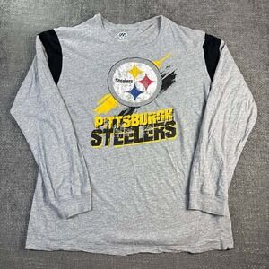 Hands High Pittsburgh Steelers Long Sleeve Shirt Mens XL Grey Black NFL Tee